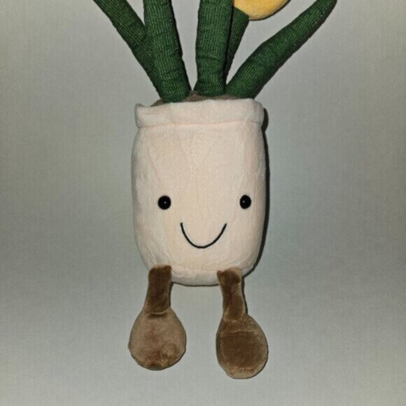 Yellow Tulips Flowers Potted Plant Plush Stuffed 13" Anthropomorphic Smiling - Picture 3 of 8